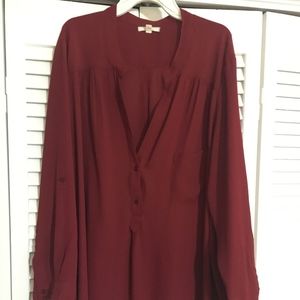 Women's 2X Maroon Blouse